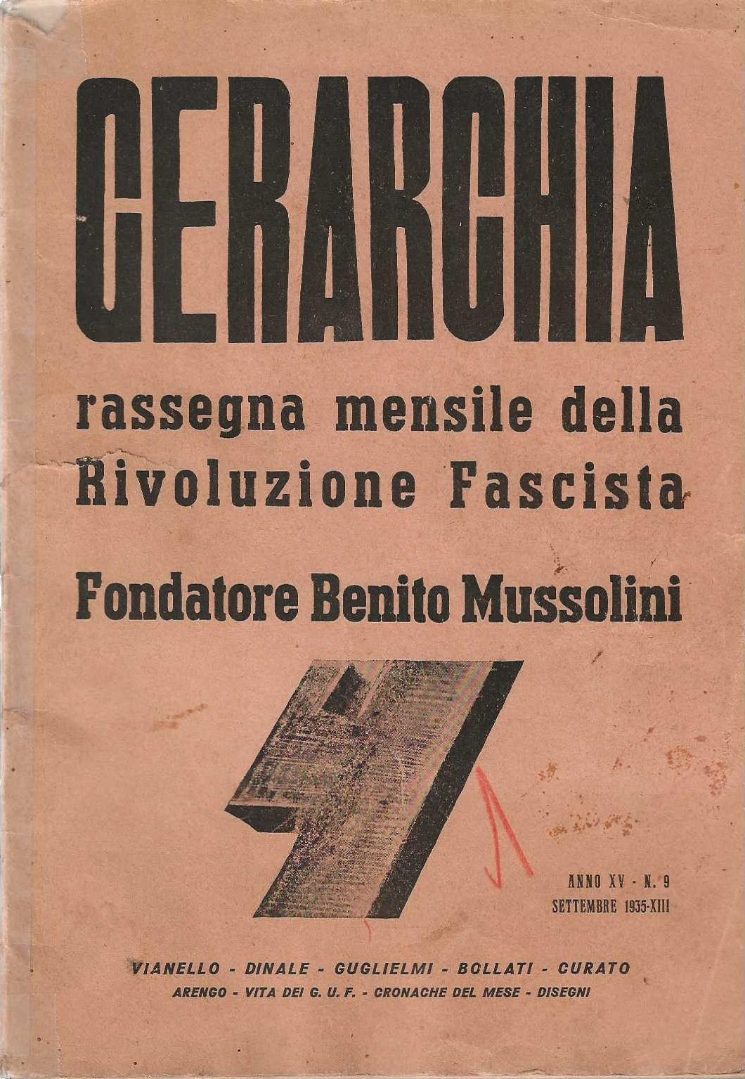 Gerarchia . rassegna mensile della Rivoluzione Fascista. anno XV_n° 9 …