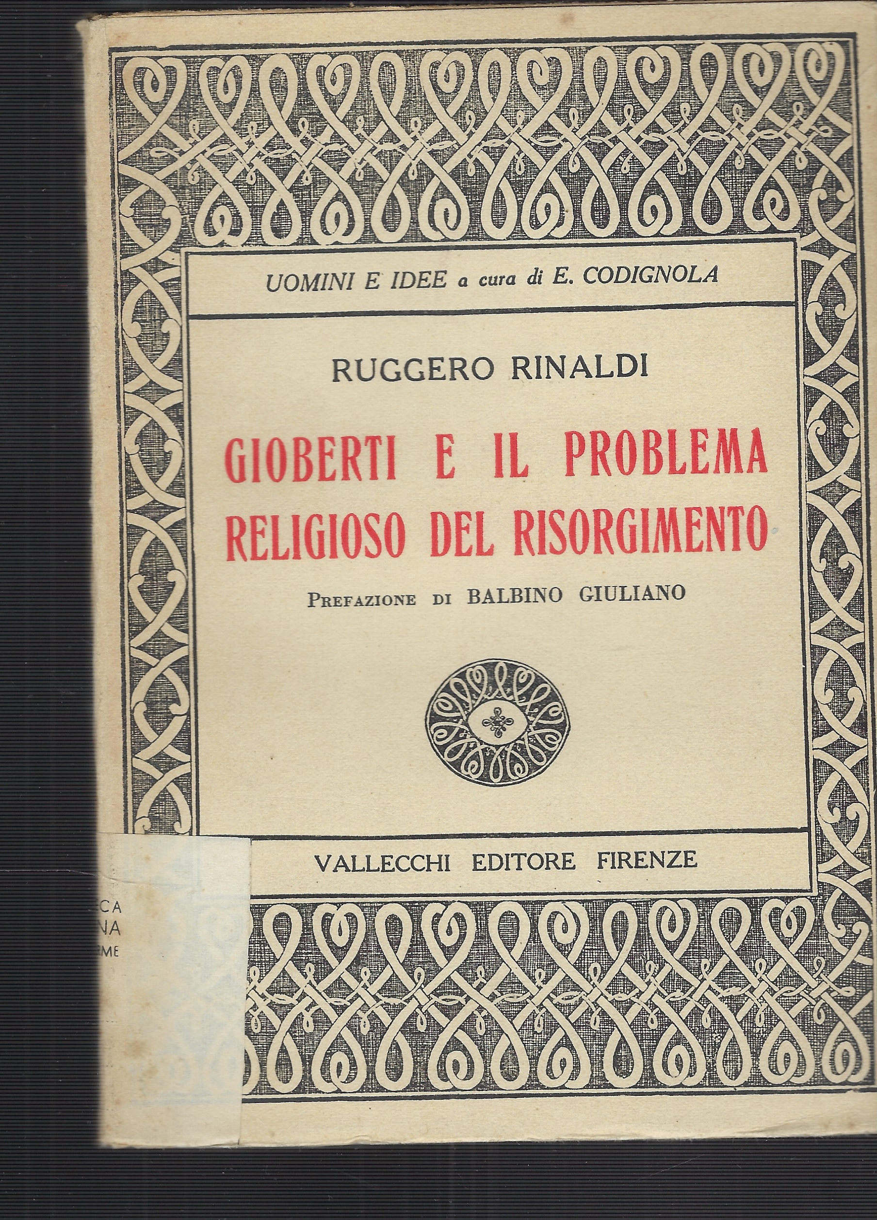 Gioberti E Il Problema Religioso Del Risorgimento