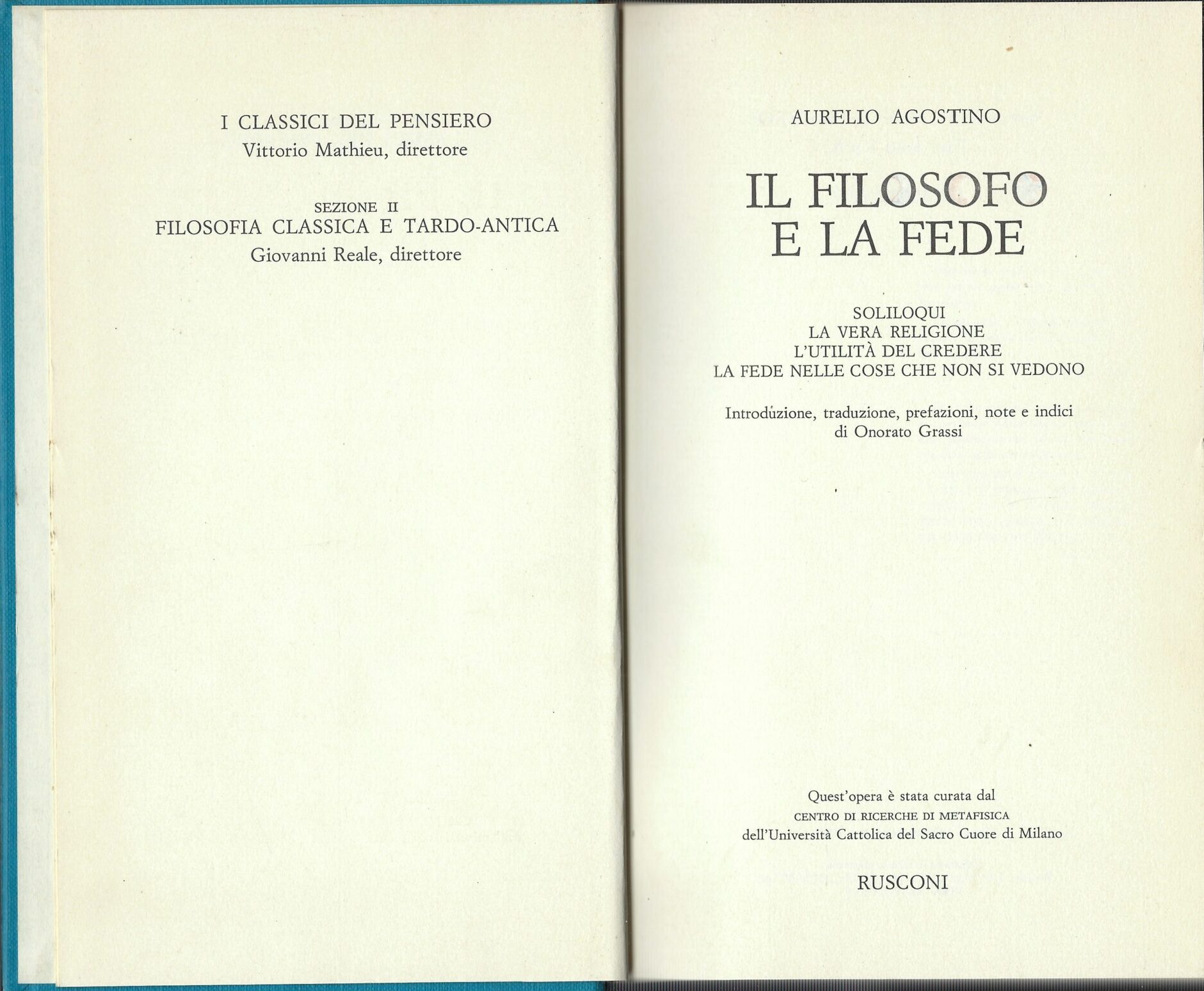 Il Filosofo E La Fede