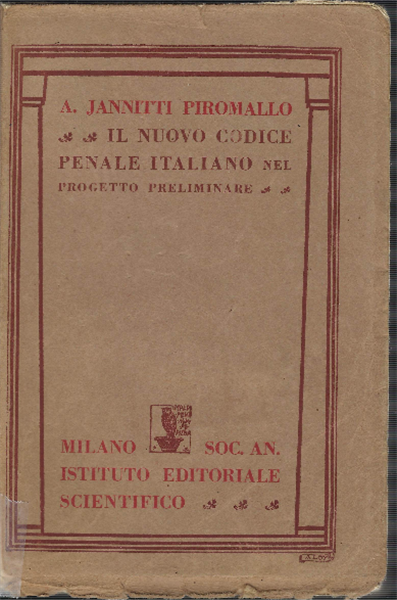 Il Nuovo Codice Penale Italiano Nel Progetto Preliminare
