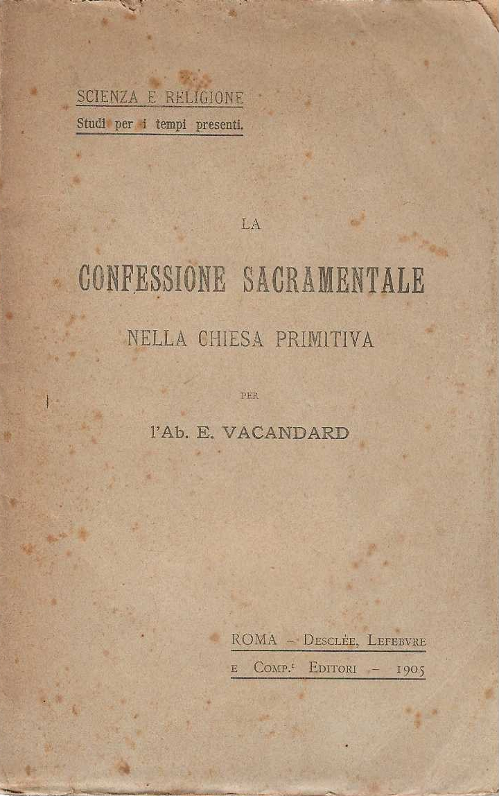 La confessione sacramentale nella chiesa primitiva