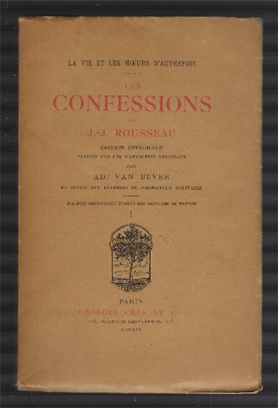 Les Confessions De J.J Rousseau Edition Integrale Publiee Sur Les …