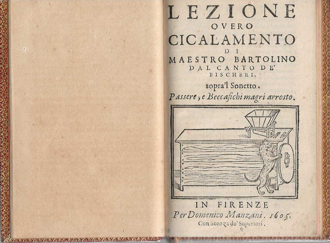 Lezione ovvero cicalamento di Maestro Bartolini dal canto de' Bischeri …