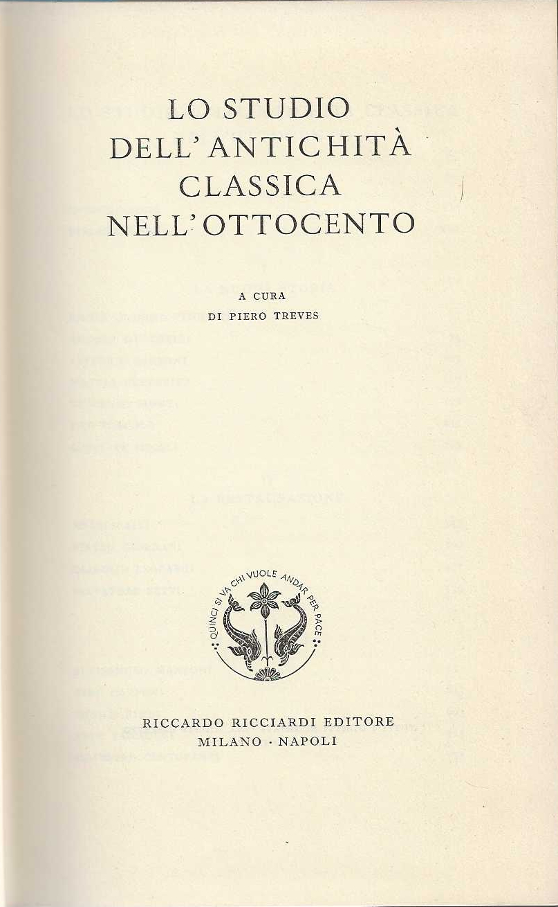 Lo Studio dell'Antichità Classica nell'Ottocento