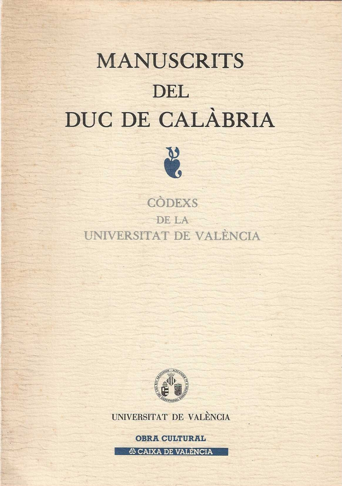 Manuscrits del duc de Calàbria