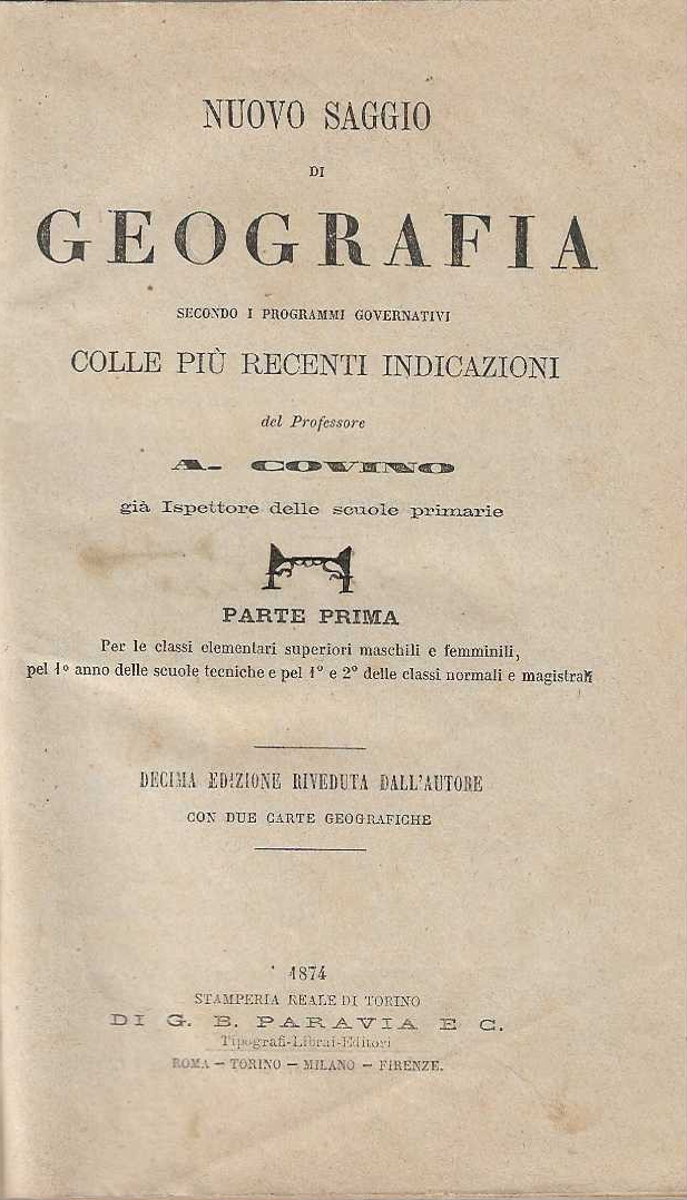 nuovo saggio di geografia secondo i programmi governativi colle più …