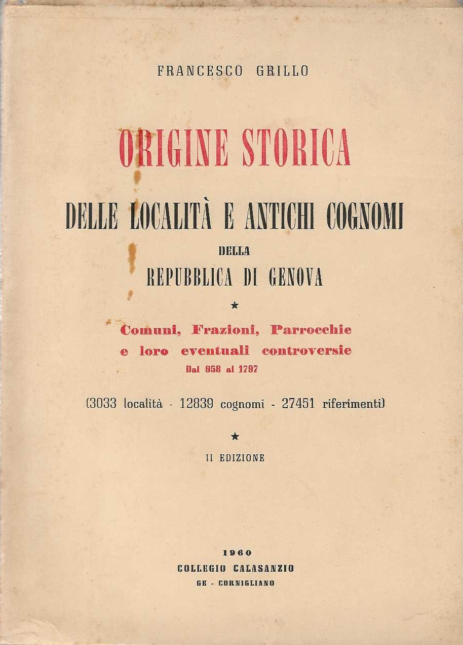 Origine storica delle località e antichi cognomi della Repubblica di …
