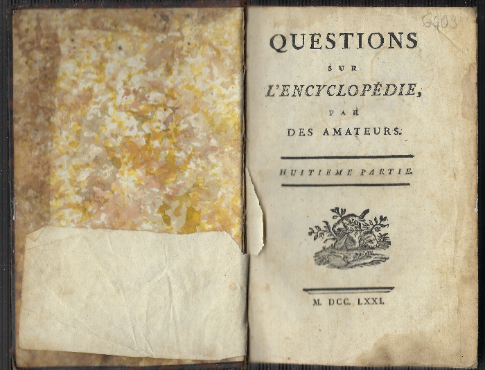 Questions Sur L'encyclopedie Par Des Amateurs