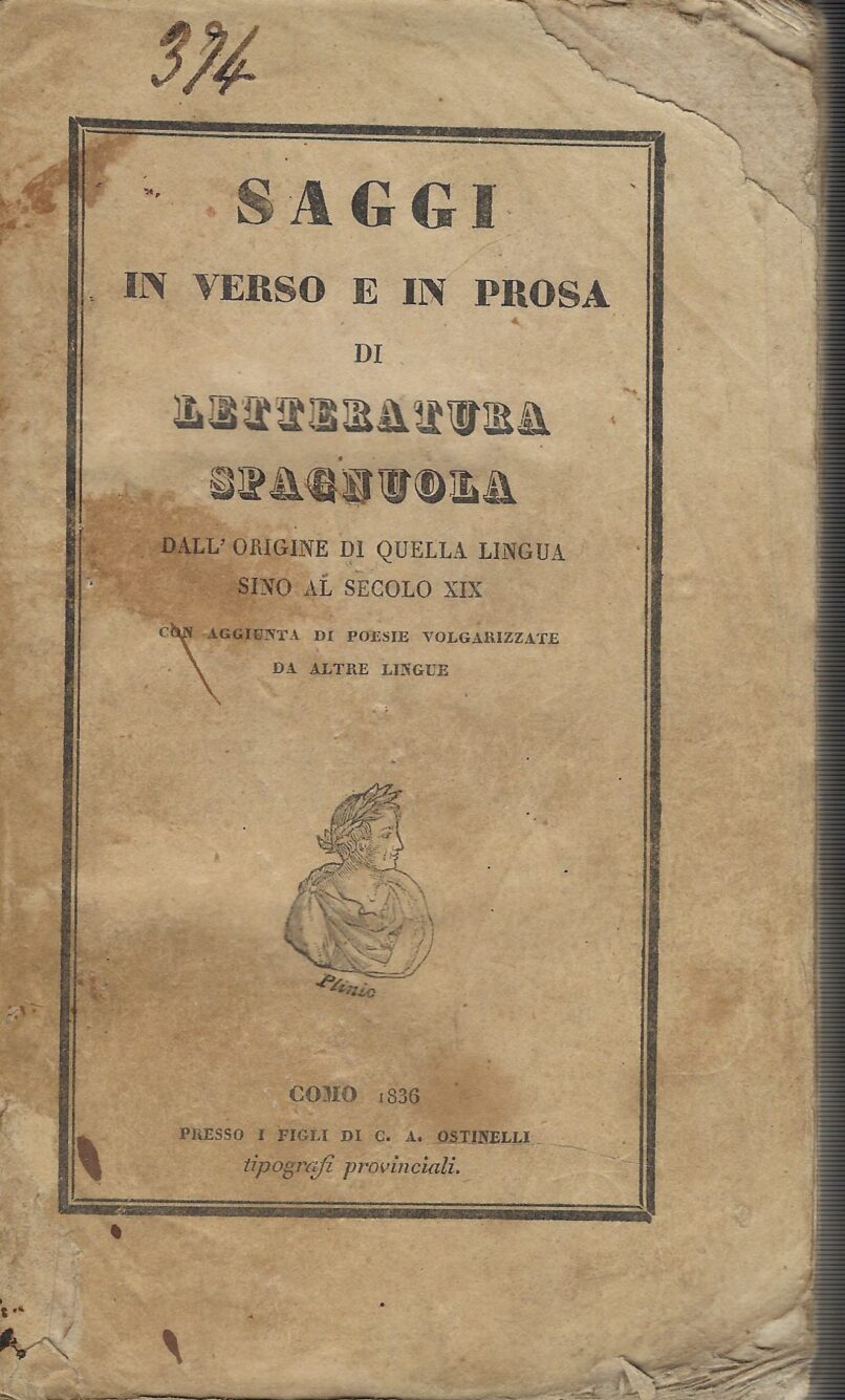Saggi In Verso E In Prosa Di Letteratura Spagnuola Dall'origine …