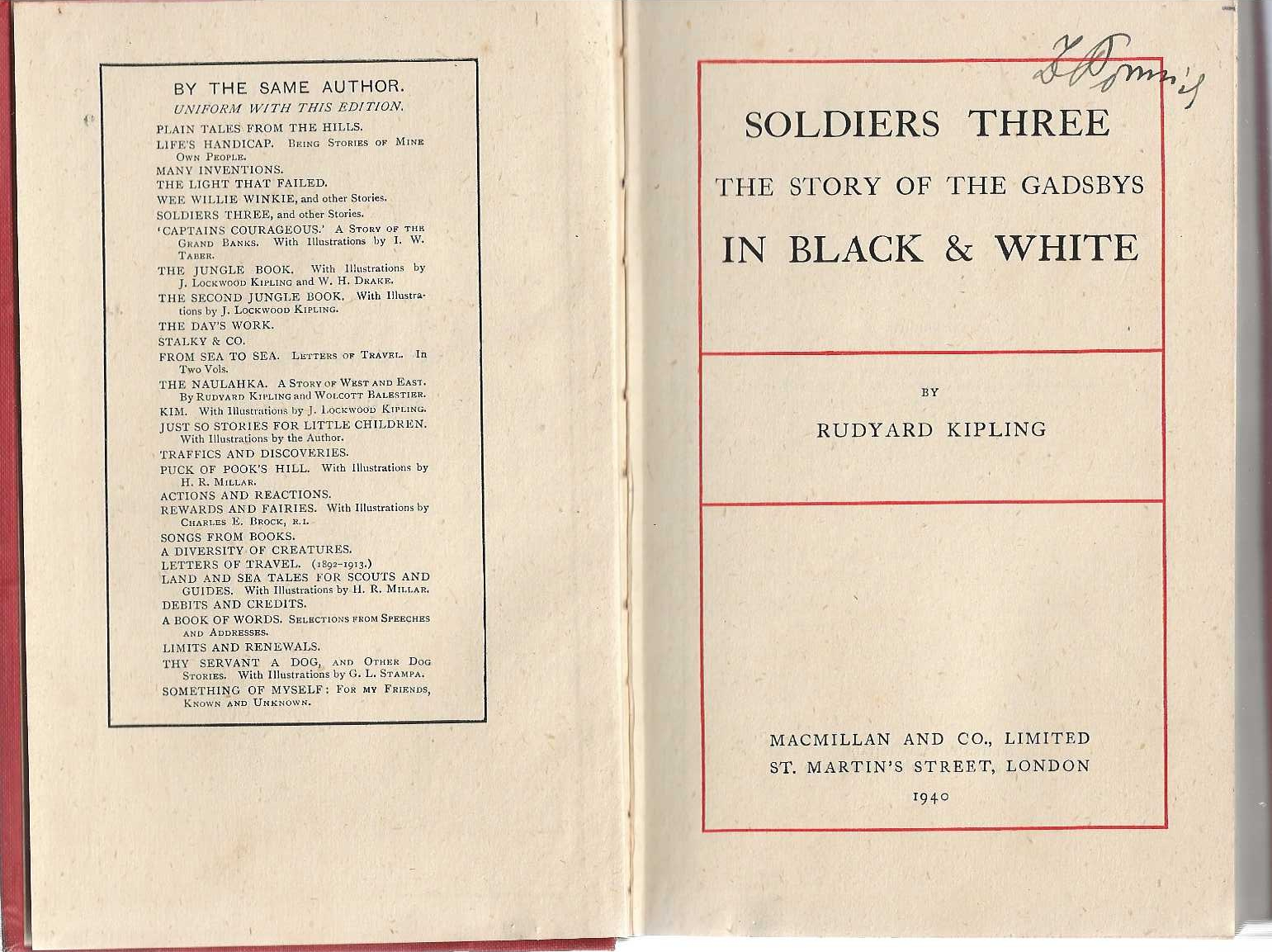 Soldiers three . The story of the Gadsbys . In …