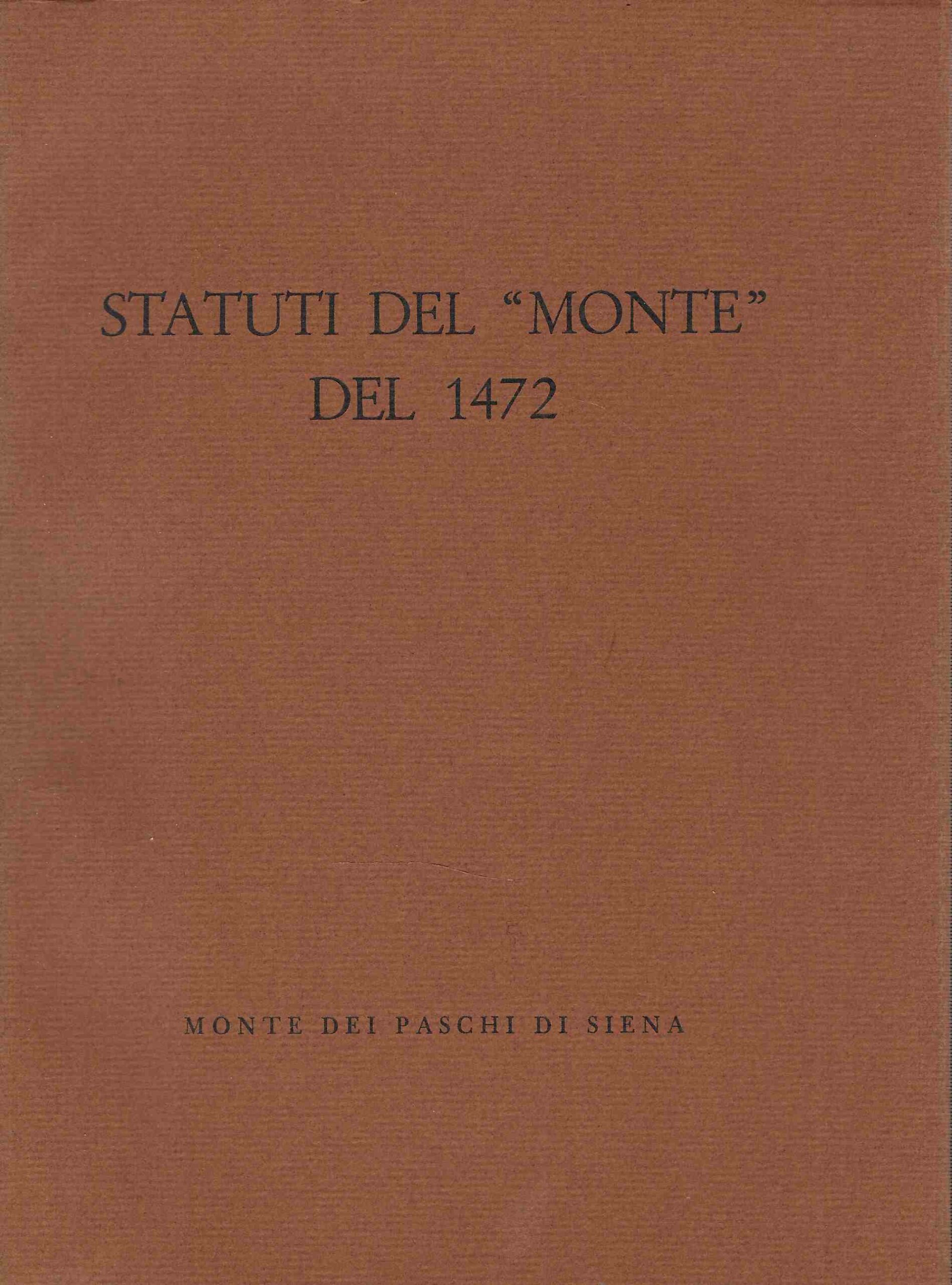 Statuti del "monte" del 1472