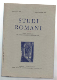 Studi Romani. Rivista Trimestrale Dell'istituto Di Studi Romani. Anno Xlix …