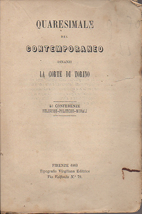 Quaresimale del contemporaneo dinanzi la corte di Torino