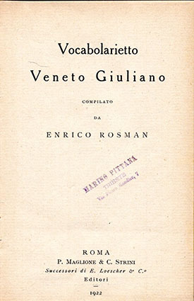 Vocabolarietto Veneto Giuliano