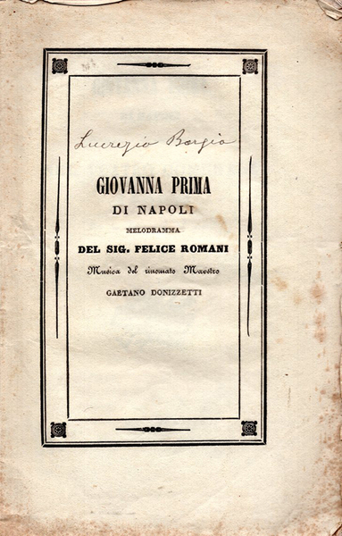 Giovanna Prima di Napoli (Lucrezia Borgia)