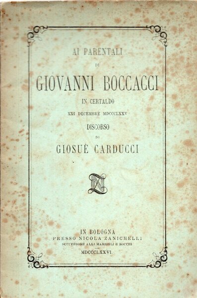 Ai parentali di Giovanni Boccacci