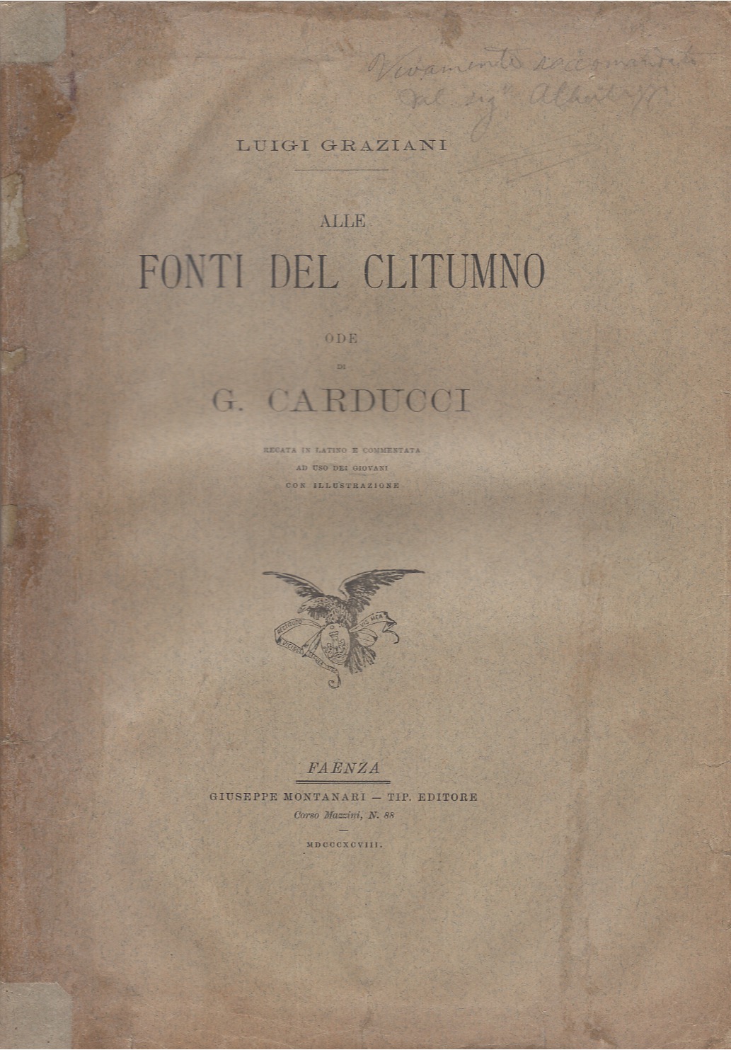 Alle fonti del Clitumno ode di G. Carducci