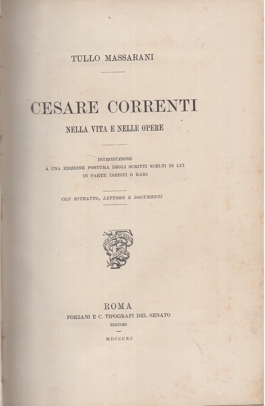 Cesare Correnti nella vita e nelle opere