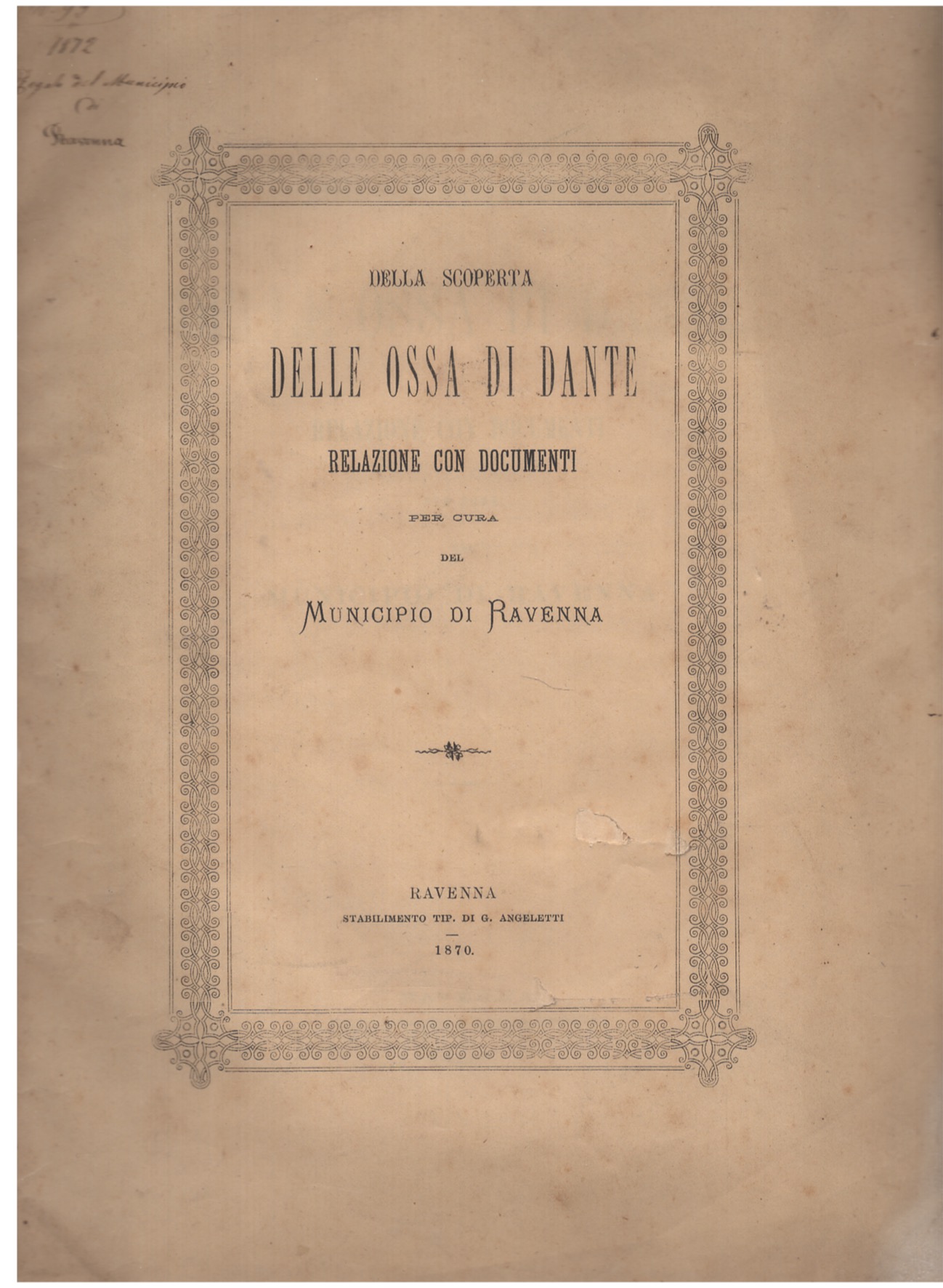 Della scoperta delle ossa di Dante