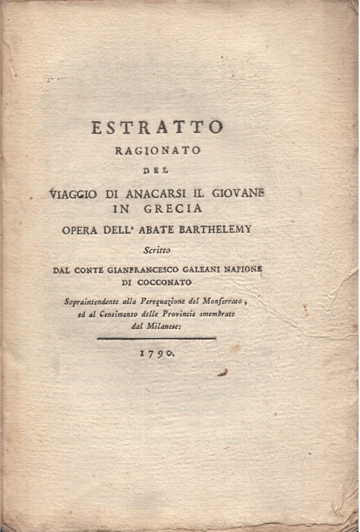 Estratto ragionato del viaggio di Anacarsi il giovane in Grecia …