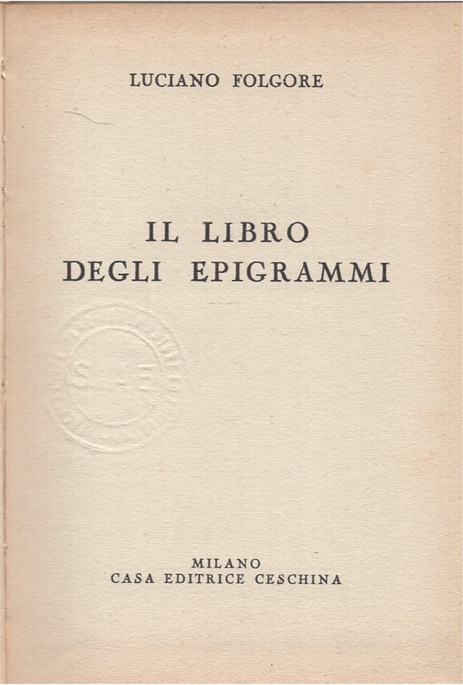 Il libro degli epigrammi