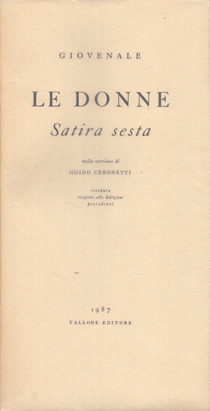 Le donne - satira sesta