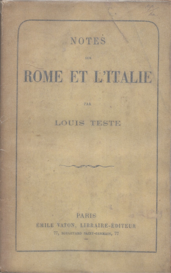 Note sur Rome et l'Italie