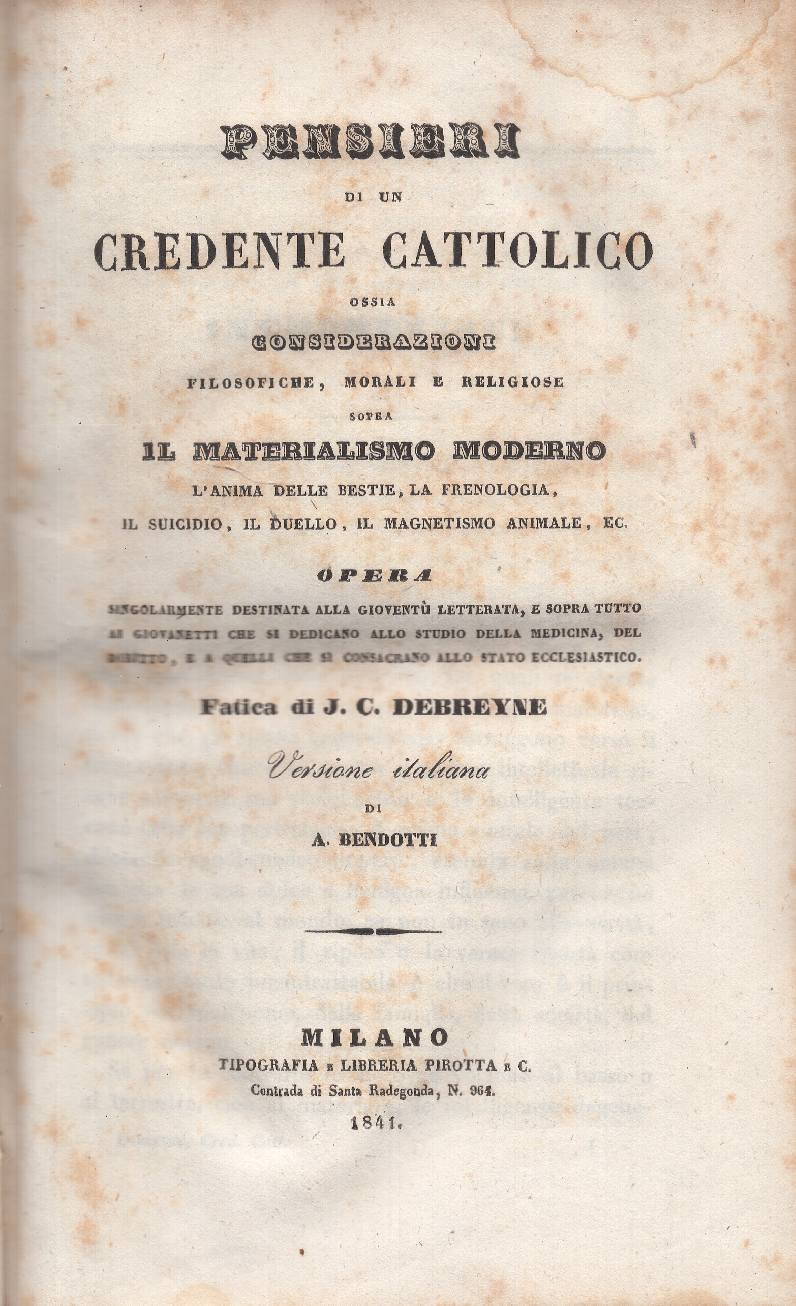 Pensieri di un credente cattolico