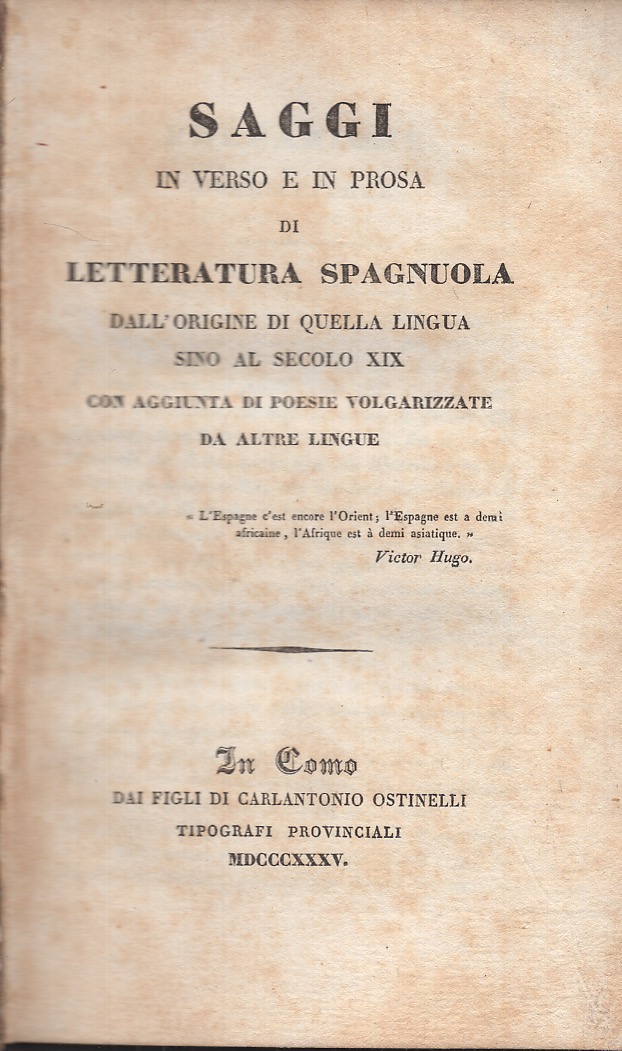 Saggi in verso e in prosa di letteratura spagnola dall'origine …