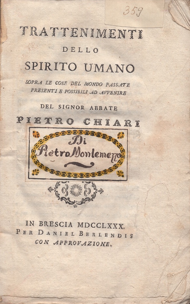Trattenimenti dello spirito umano sopra le cose del mondo passate …