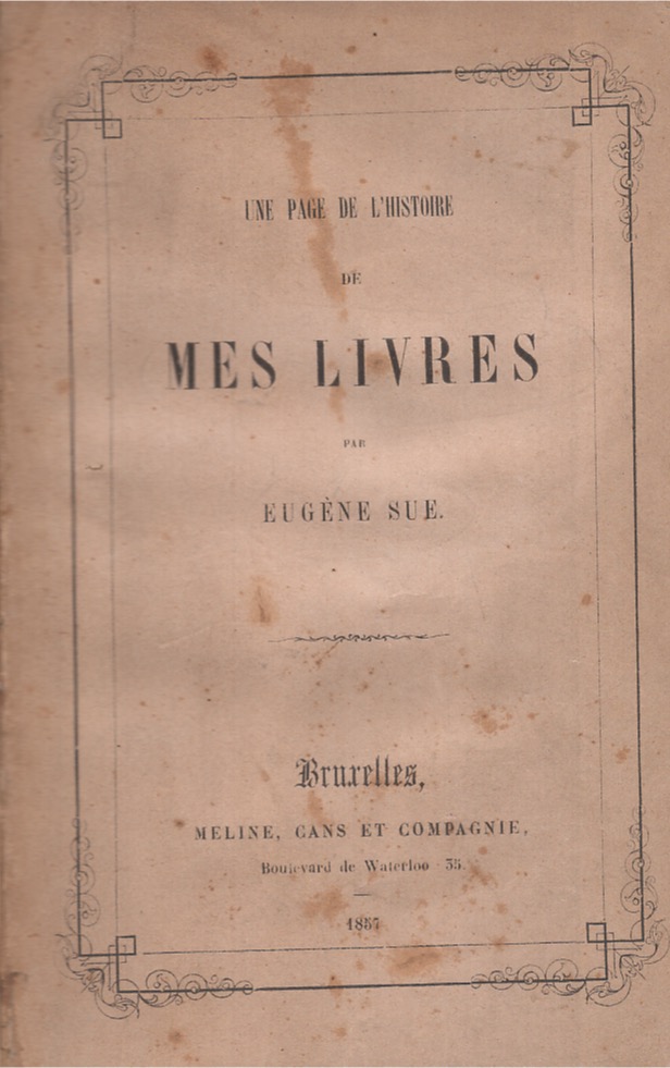 Un page de l'Histoire de Mes livres