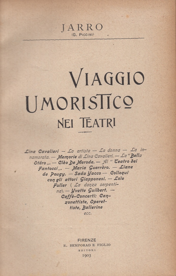 Viaggio umoristico nei teatri