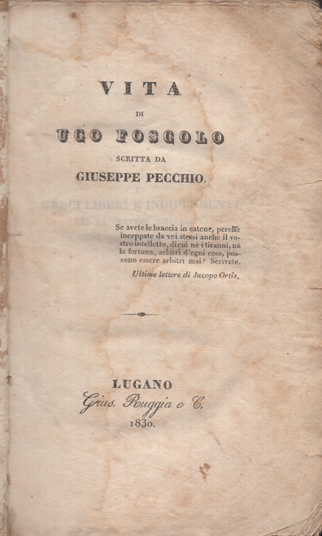 Vita di Ugo Foscolo