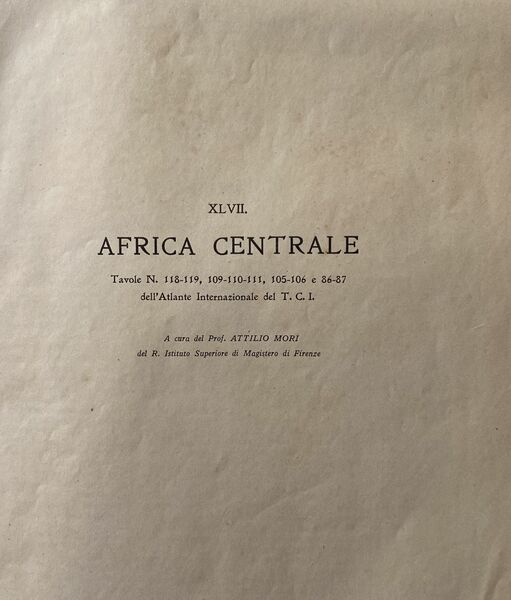 Africa centrale (tavole n. 118, 109-110-111 e 105-106 e 86-87)a …