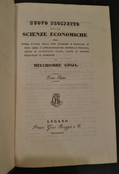 NUOVO PROSPETTO DELLE SCIENZE ECONOMICHE OSSIA SOMMA TOTALE DELLE IDEE …