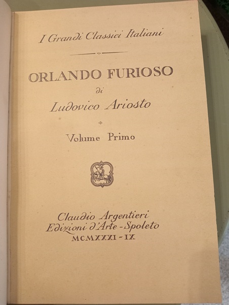 Orlando furioso di Lodovico Ariosto