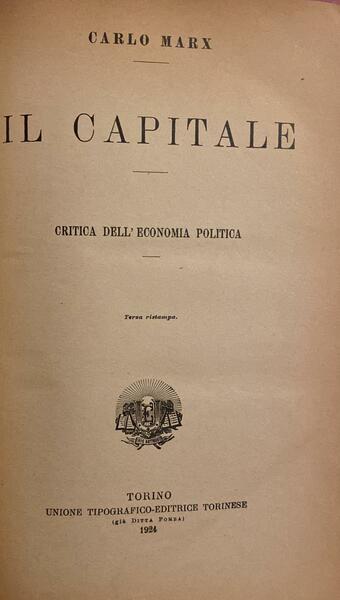 Il capitale. Critica dell'economia politica