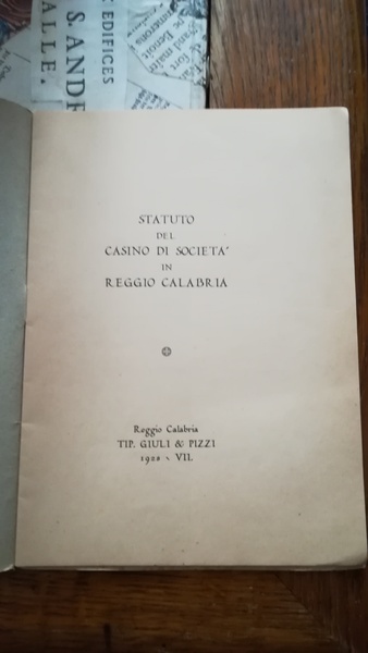 Statuto del casino di società in Reggio Calabria