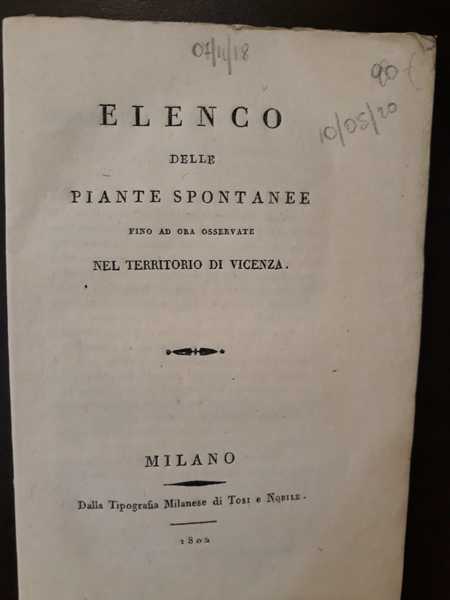 Elenco delle piante spontanee fino ad ora osservate nel territorio …