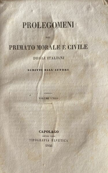 Prolegomeni del primato morale e civile degli italiani
