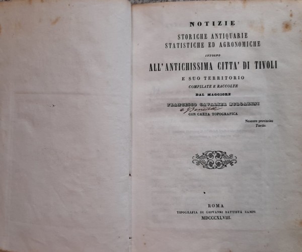 Notizie storiche antiquarie statistiche ed agronomiche intorno all'antichissima città i …