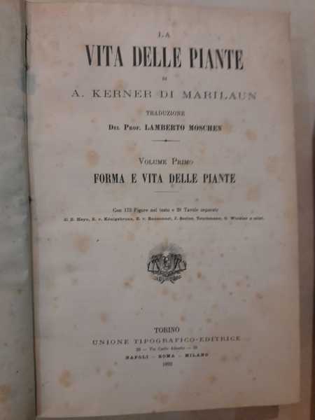 La vita delle piante. Traduzione di Lamberto Moschen