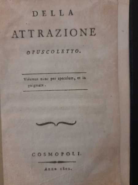 Della attrazione. Opuscoletto