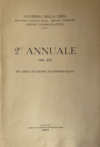 2° Annuale 1941 - XIX mit einer deutschen Zusammenfassung