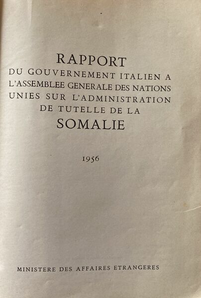 Rapport du gouvernement italien a l'assemblee generale des nations unies …