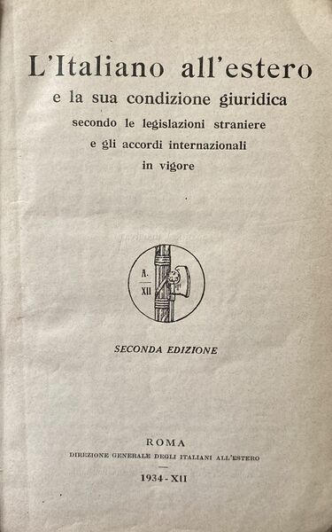 L'italiano all'estero e la sua condizione giuridica