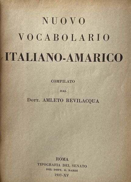 Nuovo vocabolario italiano-amarico
