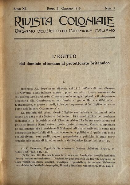 Rivista coloniale, anno IX 1 31 gennaio 1916- ?.