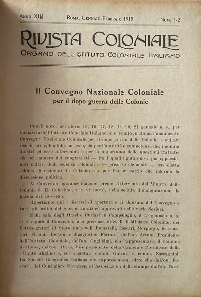 Rivista coloniale, anno XIV