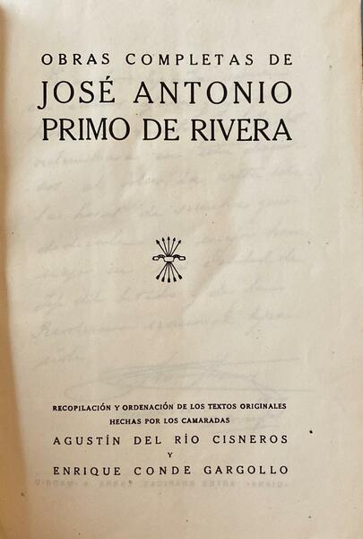 Obras completas de Josè Antonio Primo De Rivera